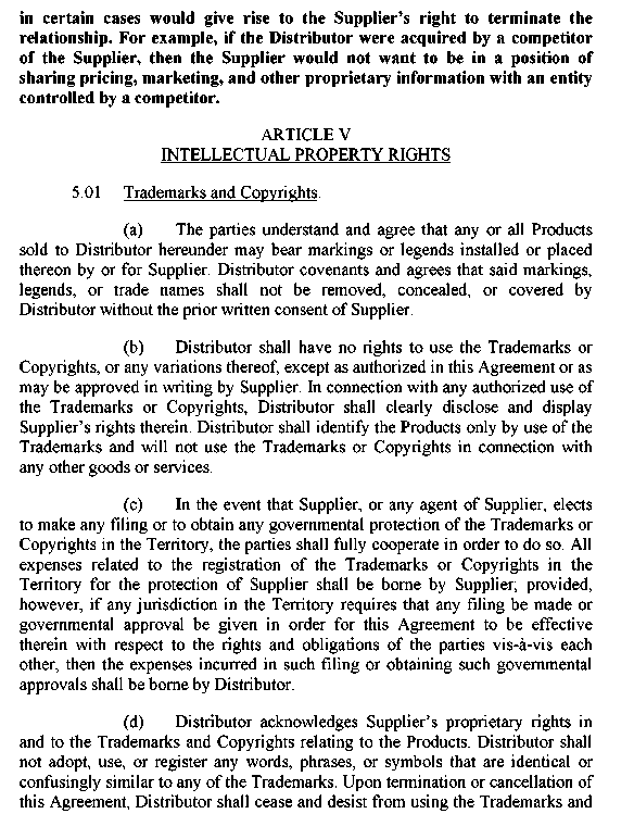 Appendix 12-1 Sample International Distribution Agreement with ...