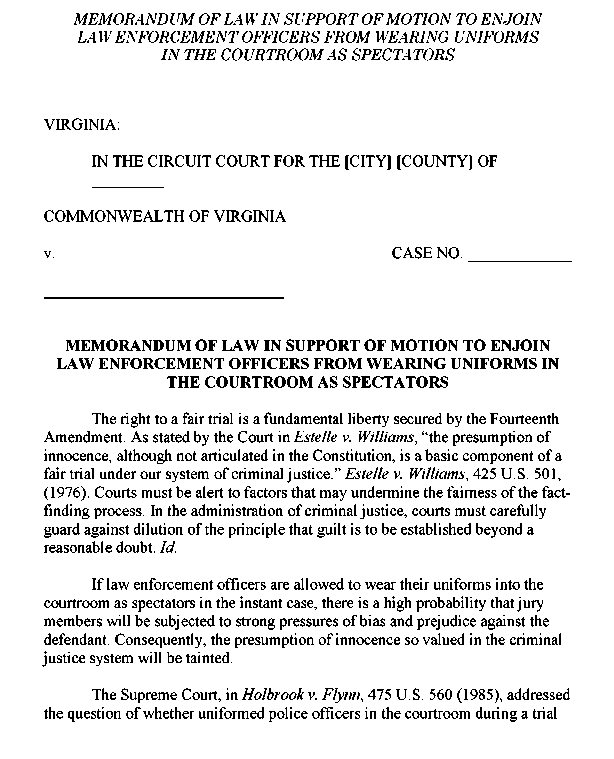 Appendix 3-8 Memorandum of Law in Support of Motion to Enjoin Law 