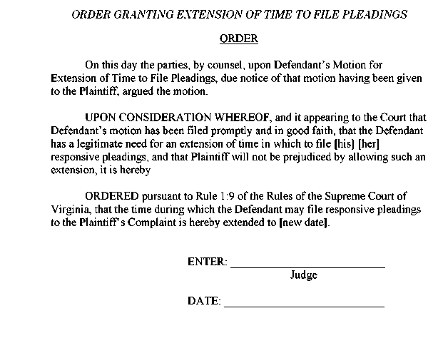 Appendix 2-49 Order Granting Extension of Time to File Pleadings 