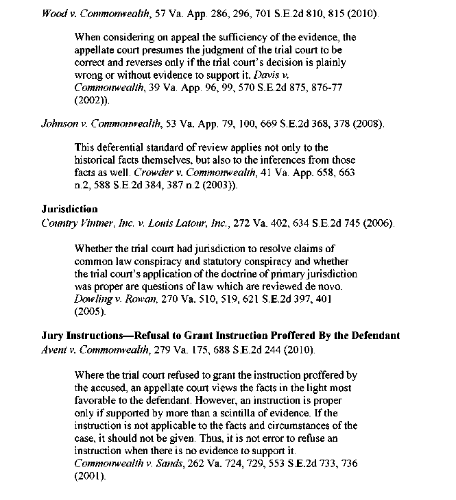 Appendix 2-4 Standards of Review on Appeal—some Examples - Chapter 2 ...