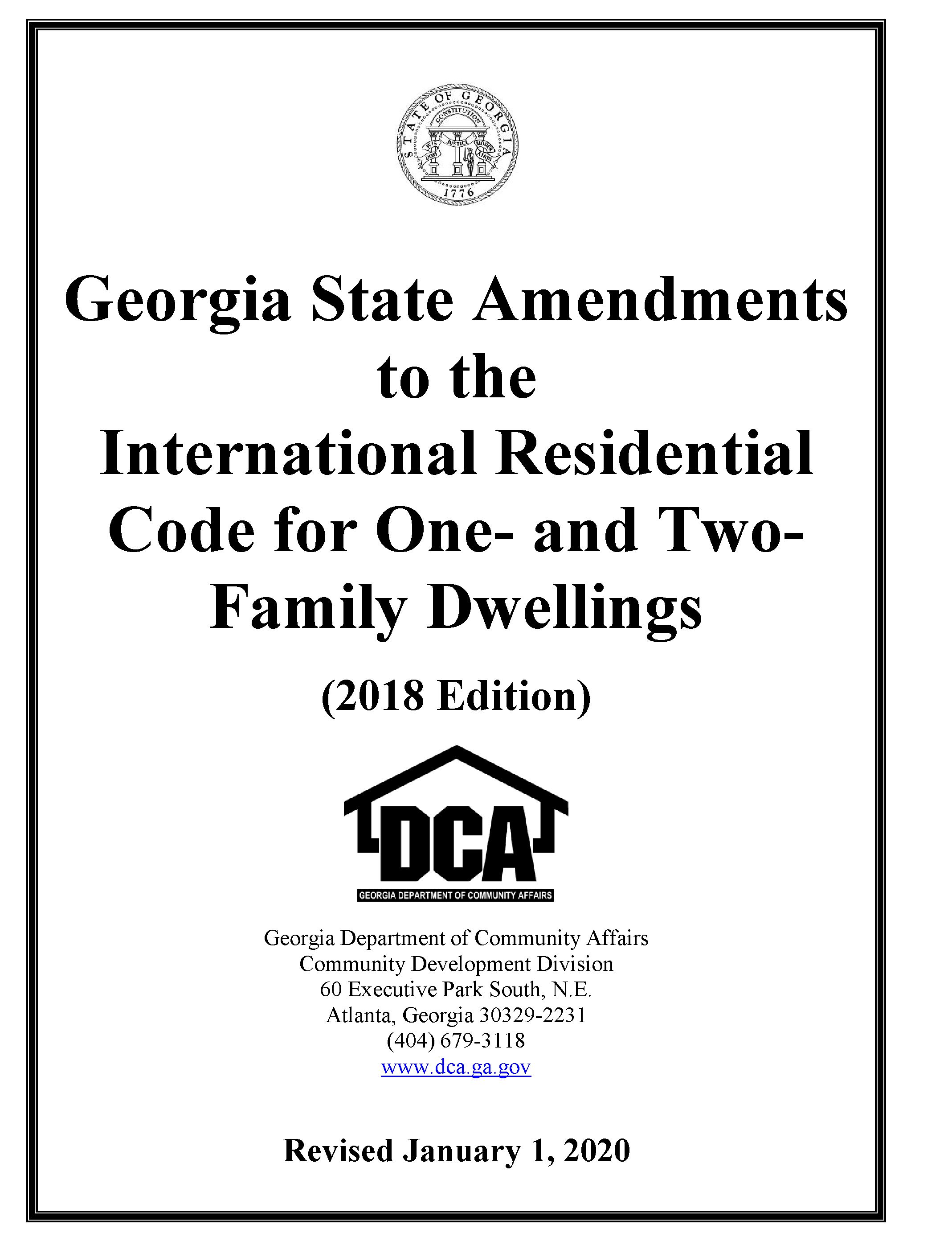 GA Reg. 110-11-1-.25 International Residential Code for One- and 