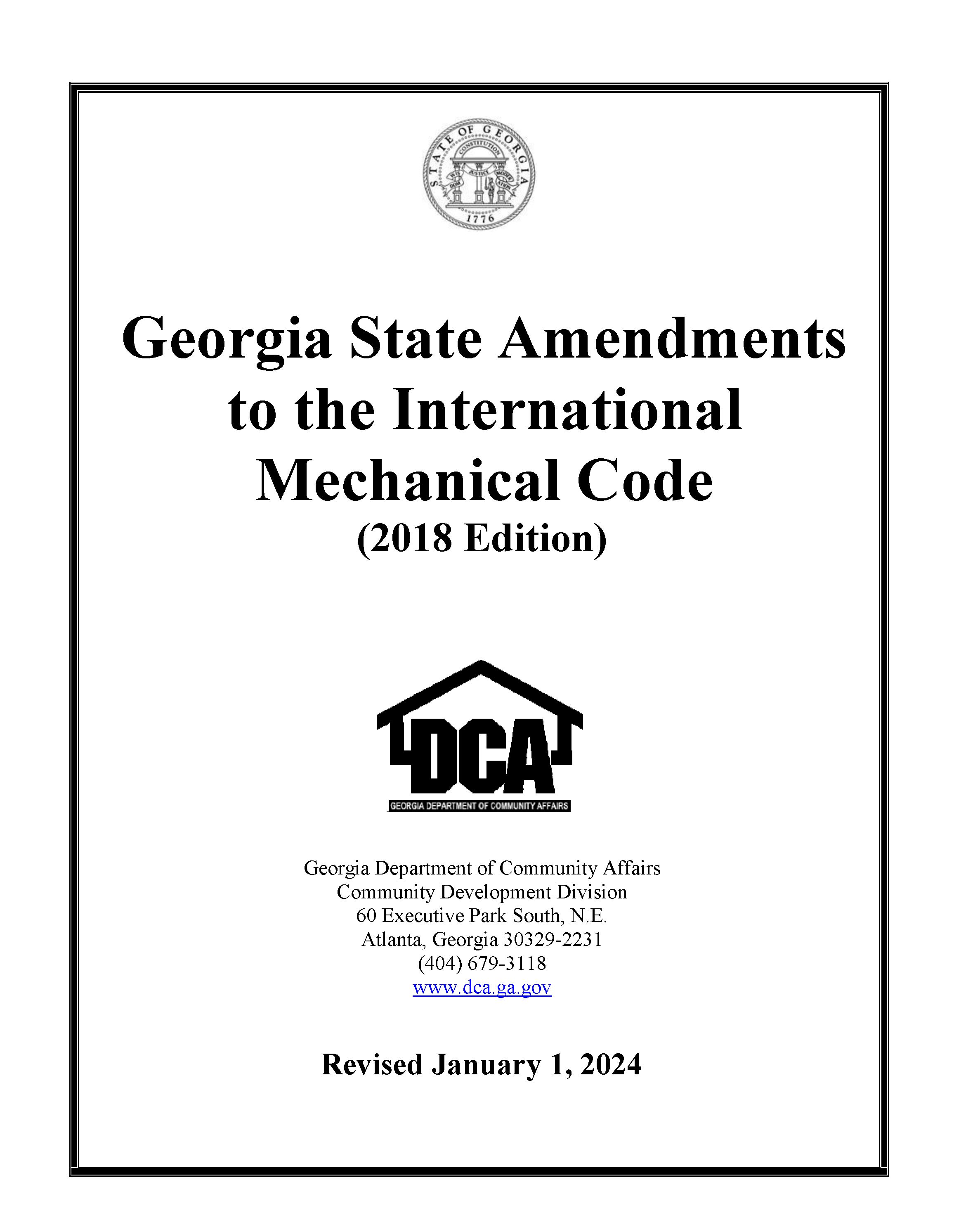 GA Reg. 110-11-1-.27 International Mechanical Code (IMC), 2018 Edition with  2020 and 2024 Georgia State Amendments (Georgia Rules and Regulations (2024  Edition)) - Fastcase Public Documents